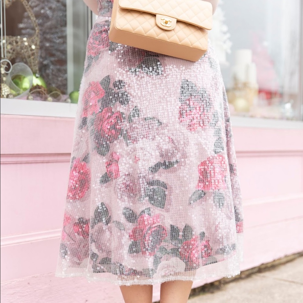 Sequin midi skirt